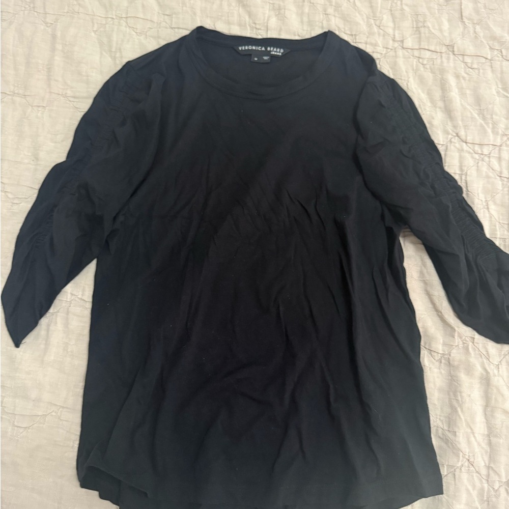 Veronica Beard Elegant Black Long Sleeve Top